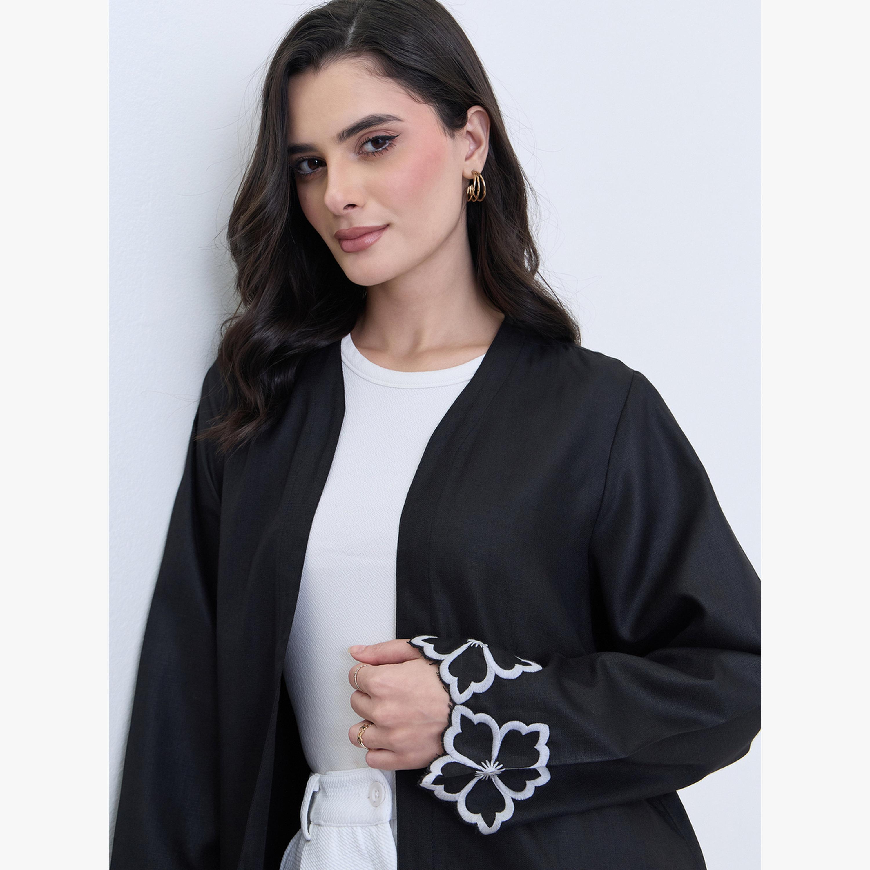 أميرة x ستايلي عباية مفتوحة بأكمام مطرزة-women-arabicclothing-abayas-image-4