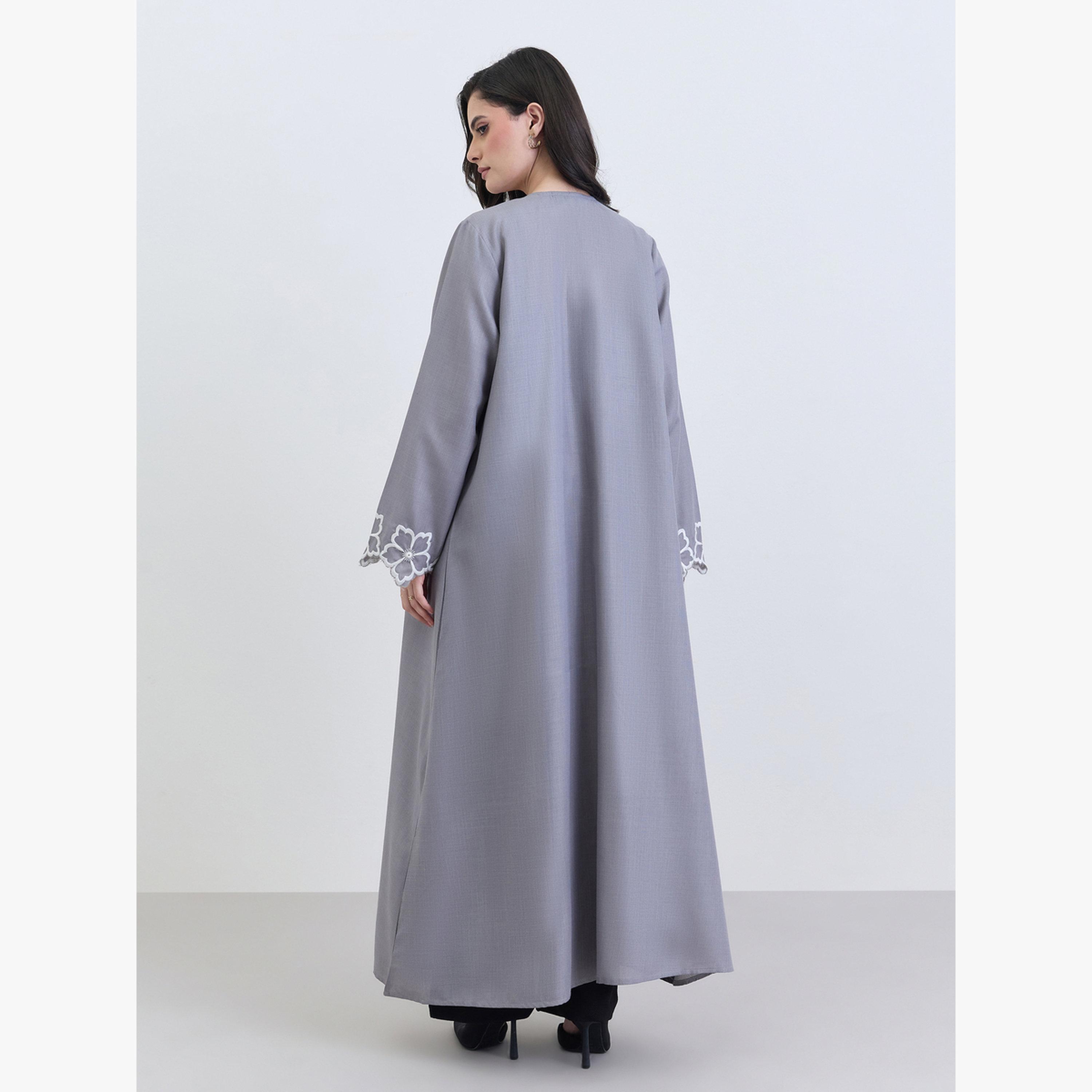 عباية مفتوحة بأكمام مطرزة-women-arabicclothing-abayas-image-4