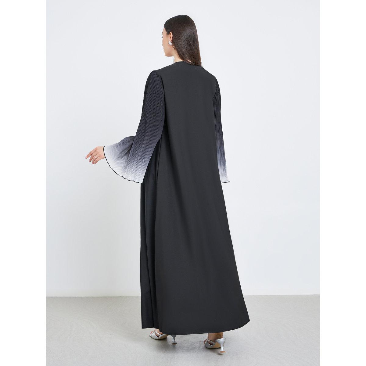 Take Two Dye Print Bell Sleeve Open Front Abaya-women-arabicclothing-abayas-image-5
