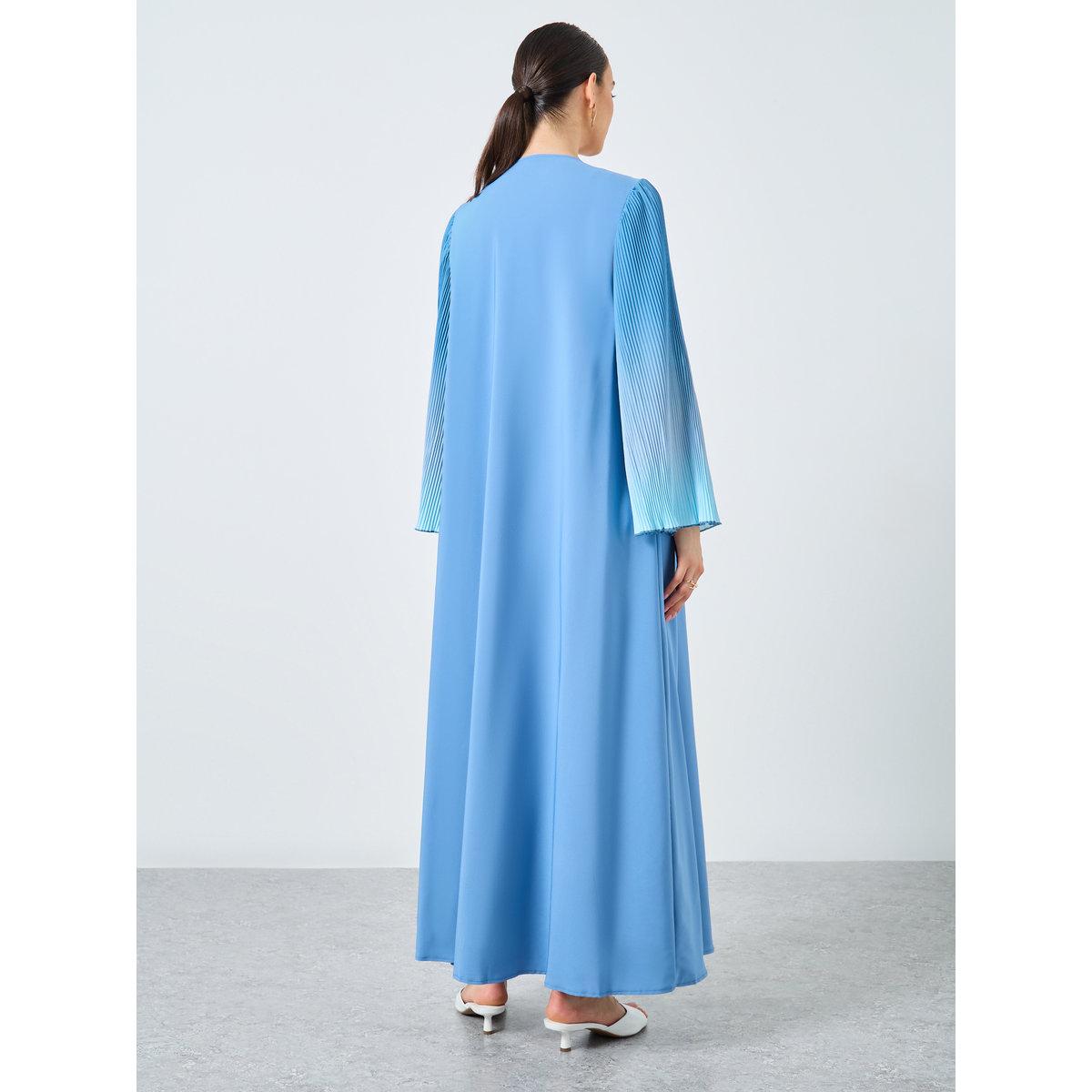 Take Two Dye Print Bell Sleeve Open Front Abaya-women-arabicclothing-abayas-image-5