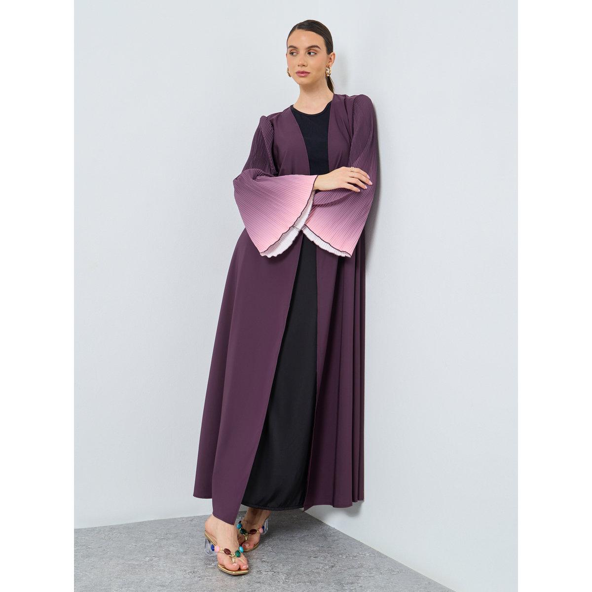 عباية مفتوحة بطبعة تاي داي-women-arabicclothing-abayas-image-2