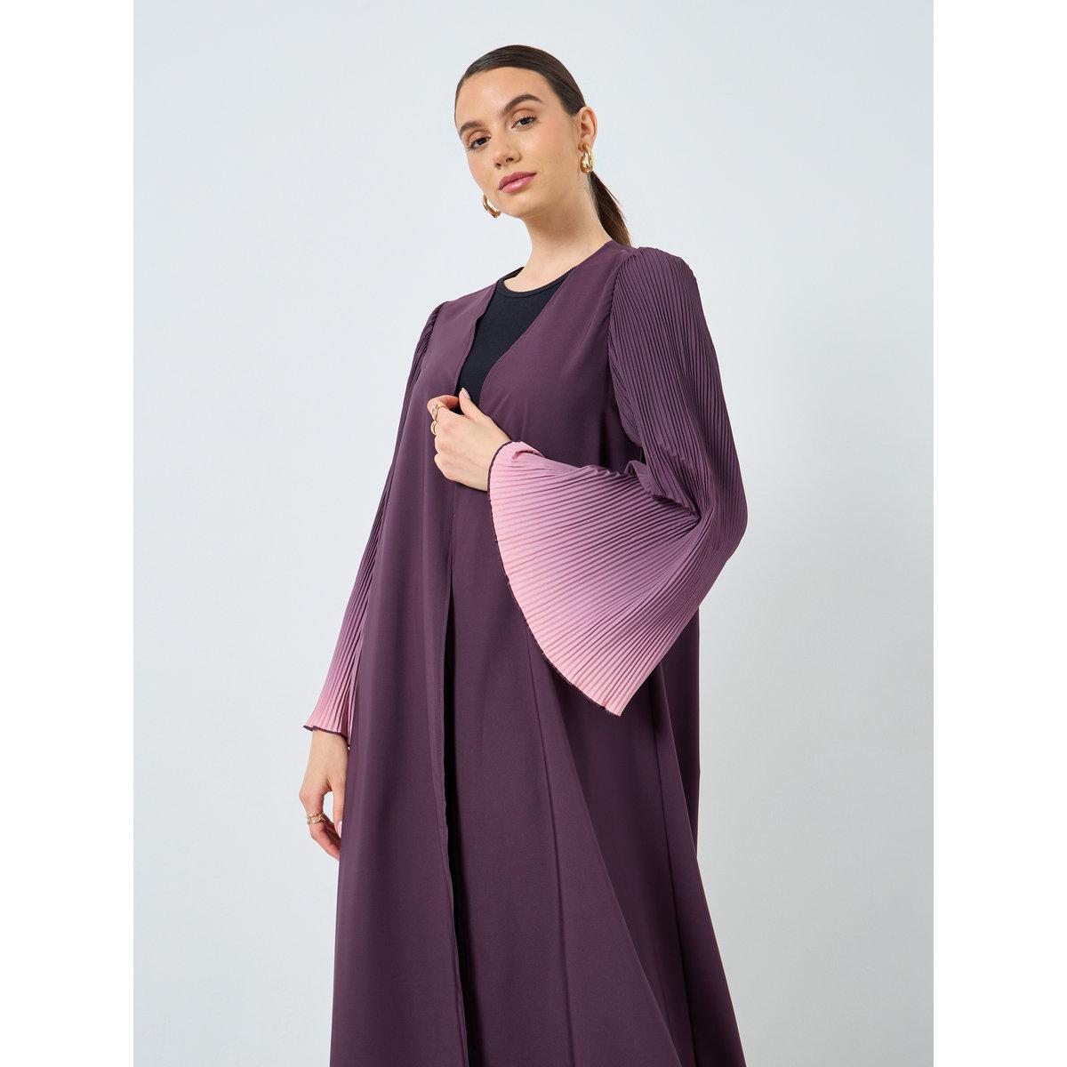 عباية مفتوحة بطبعة تاي داي-women-arabicclothing-abayas-image-3