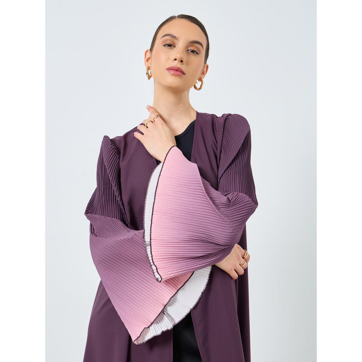 عباية مفتوحة بطبعة تاي داي-women-arabicclothing-abayas-image-4