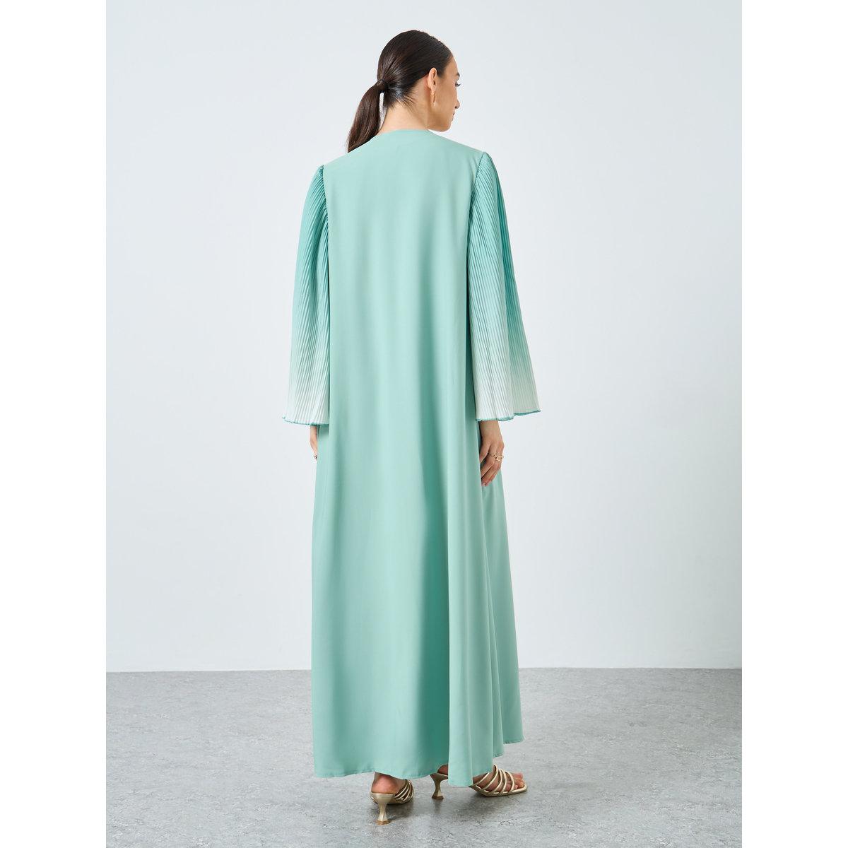 Take Two Dye Print Bell Sleeve Open Front Abaya-women-arabicclothing-abayas-image-5