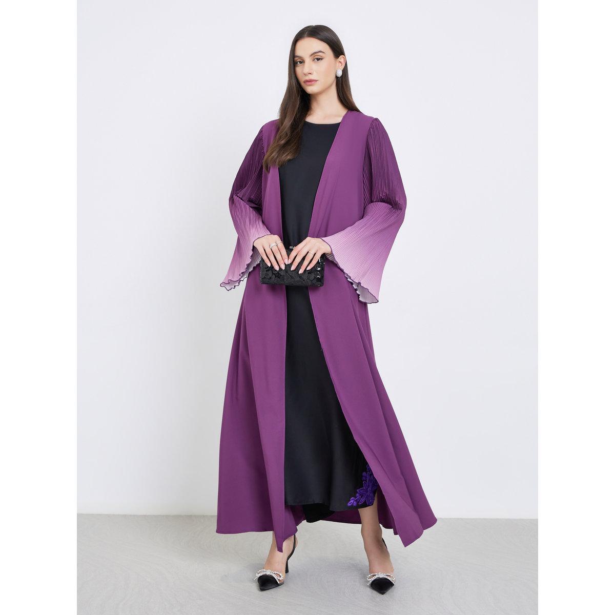 عباية مفتوحة بطبعة تاي داي-women-arabicclothing-abayas-image-1