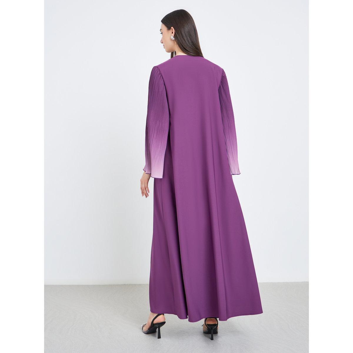 Take Two Dye Print Bell Sleeve Open Front Abaya-women-arabicclothing-abayas-image-5