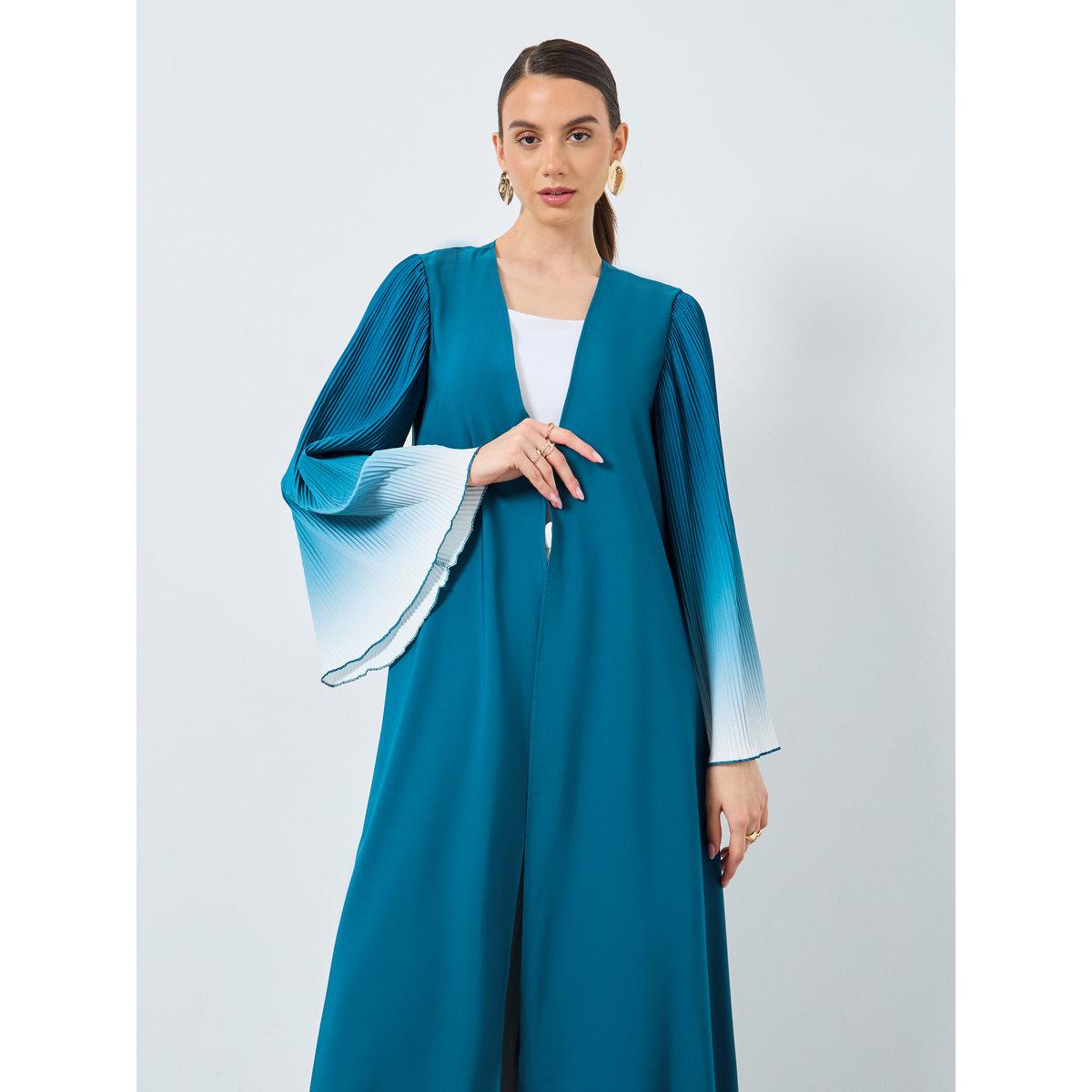 عباية مفتوحة بطبعة تاي داي-women-arabicclothing-abayas-image-3