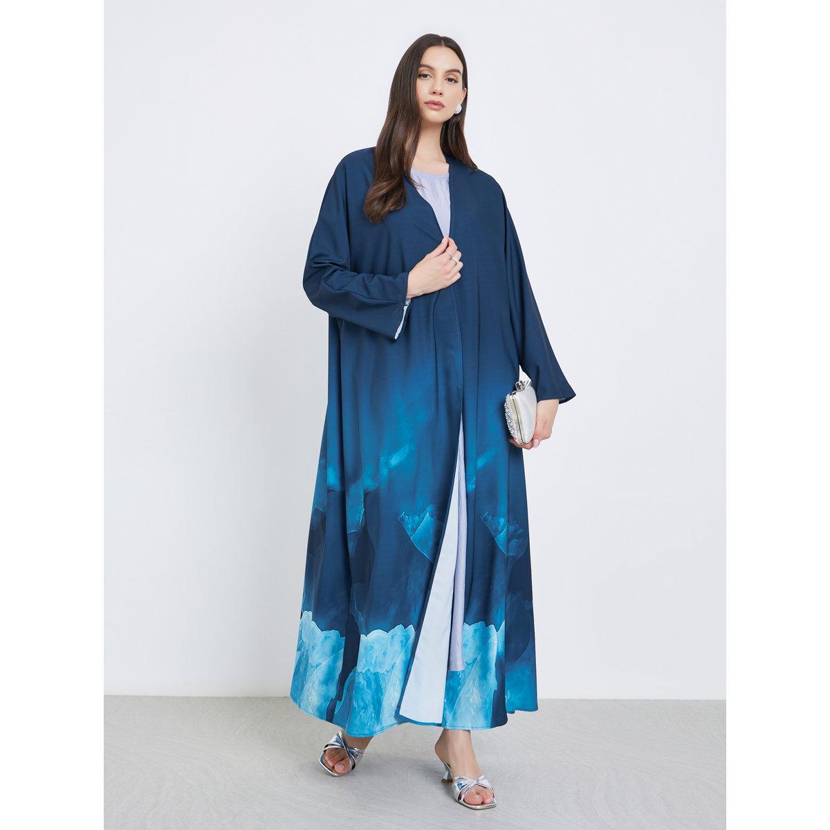 Take Two Tie-Dye Open Front Abaya-women-arabicclothing-abayas-image-1