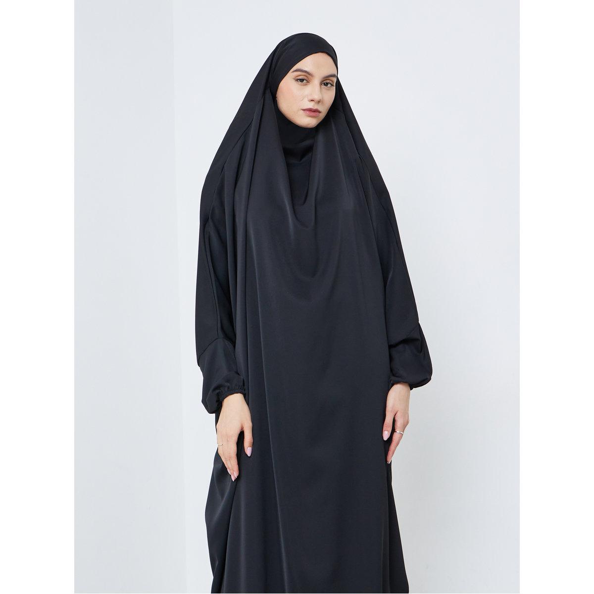 Take Two Black Batwing Sleeve Hooded Abaya-women-arabicclothing-abayas-image-2