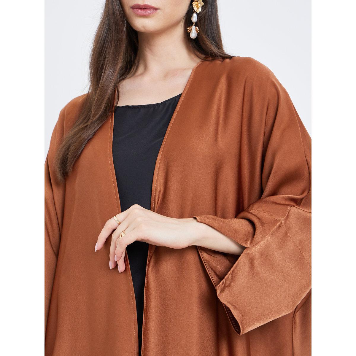 Take Two Solid Open Front Satin Abaya-women-arabicclothing-abayas-image-4