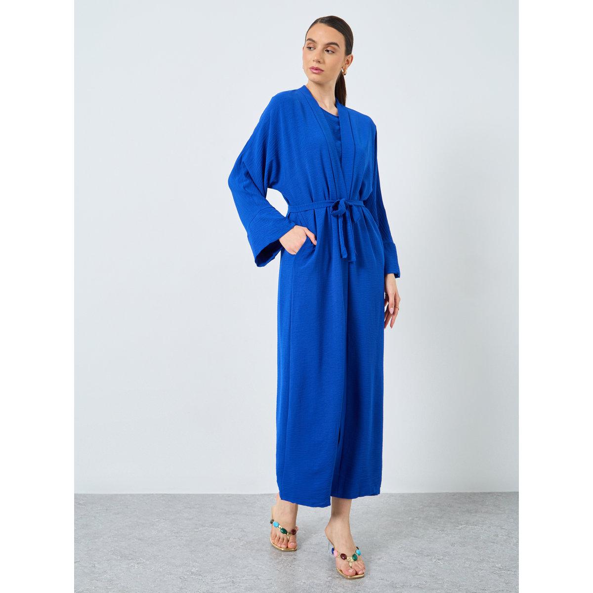 Take Two Solid Open Front Abaya with Inner Sleeveless Dress-women-arabicclothing-abayas-image-2