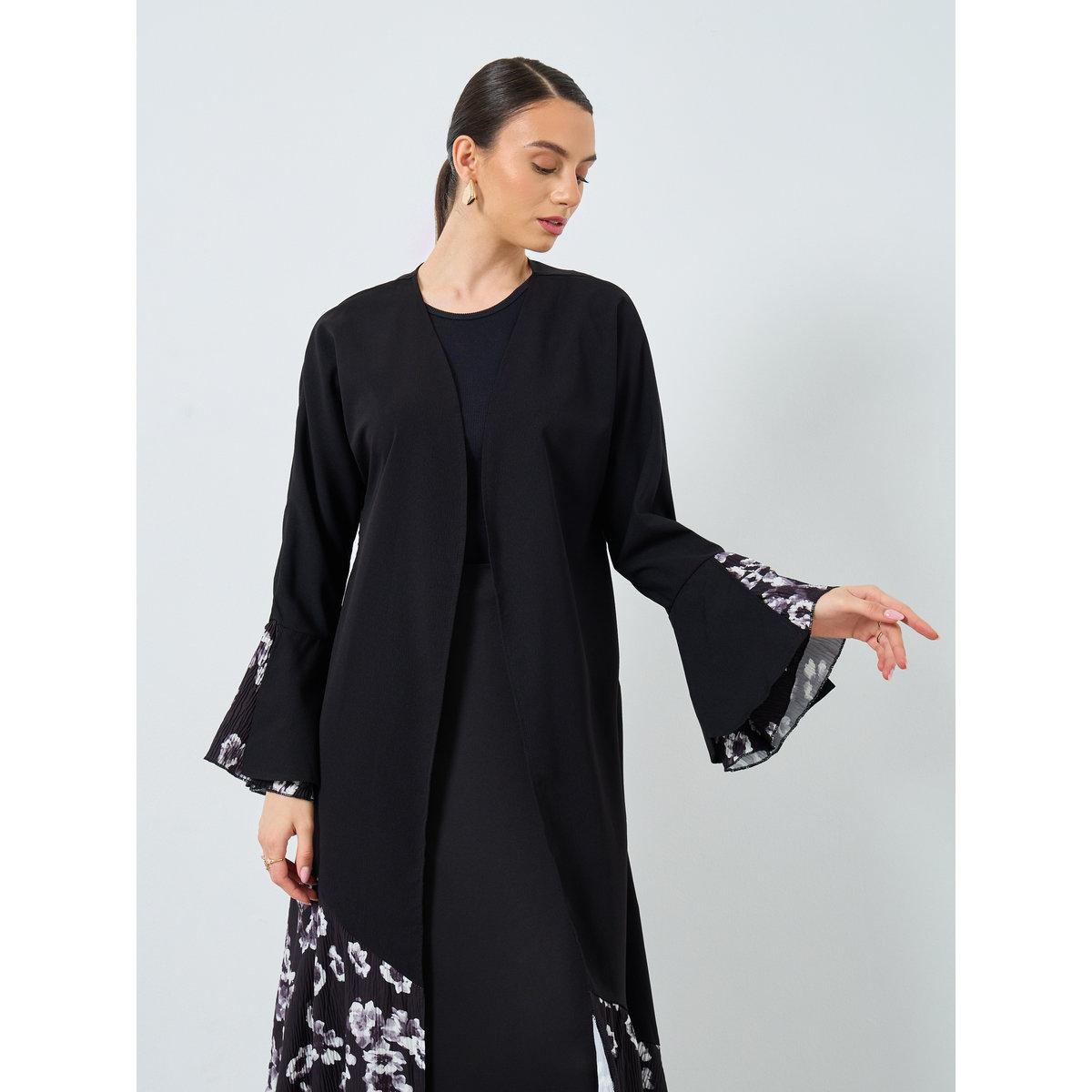Take Two Floral Print Open Front Abaya-women-arabicclothing-abayas-image-3