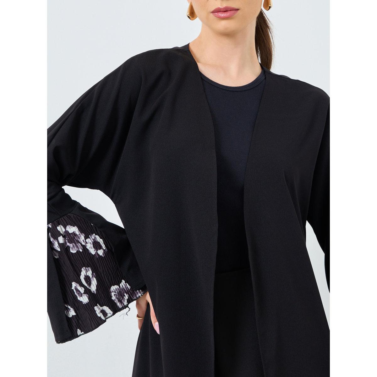 Take Two Floral Print Open Front Abaya-women-arabicclothing-abayas-image-4