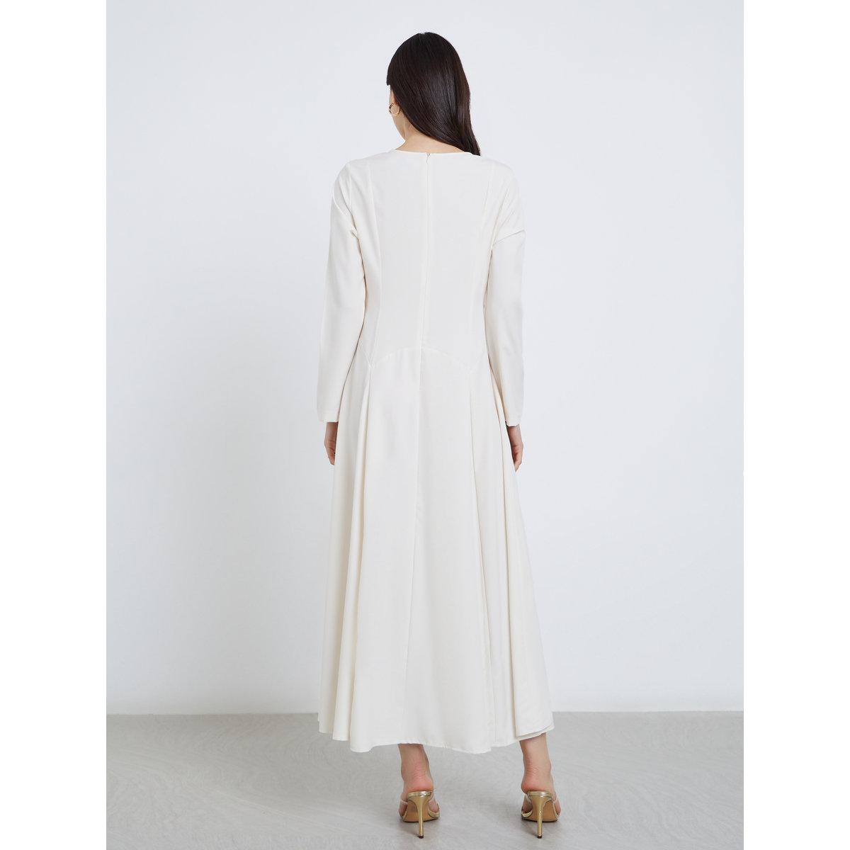 Take Two Solid Round Neck A-Line Maxi Dress-women-clothing-dresses-image-5