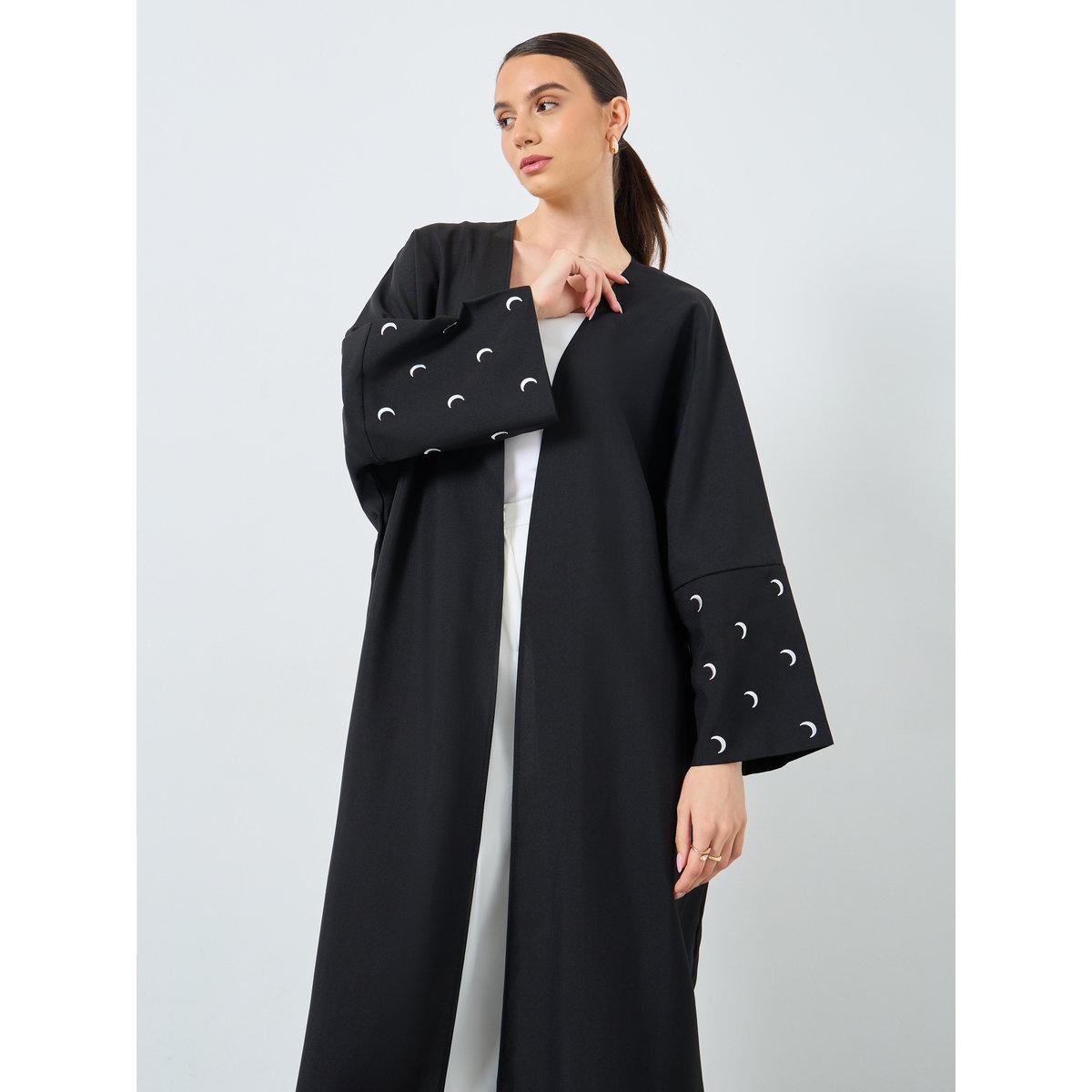 Take Two Embroidered Sleeve Open Front Abaya-women-arabicclothing-abayas-image-3