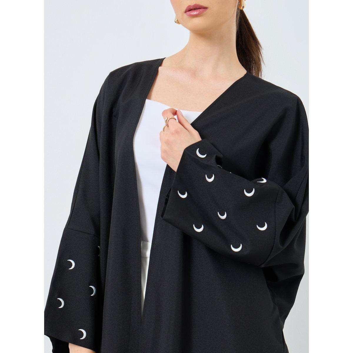 Take Two Embroidered Sleeve Open Front Abaya-women-arabicclothing-abayas-image-4