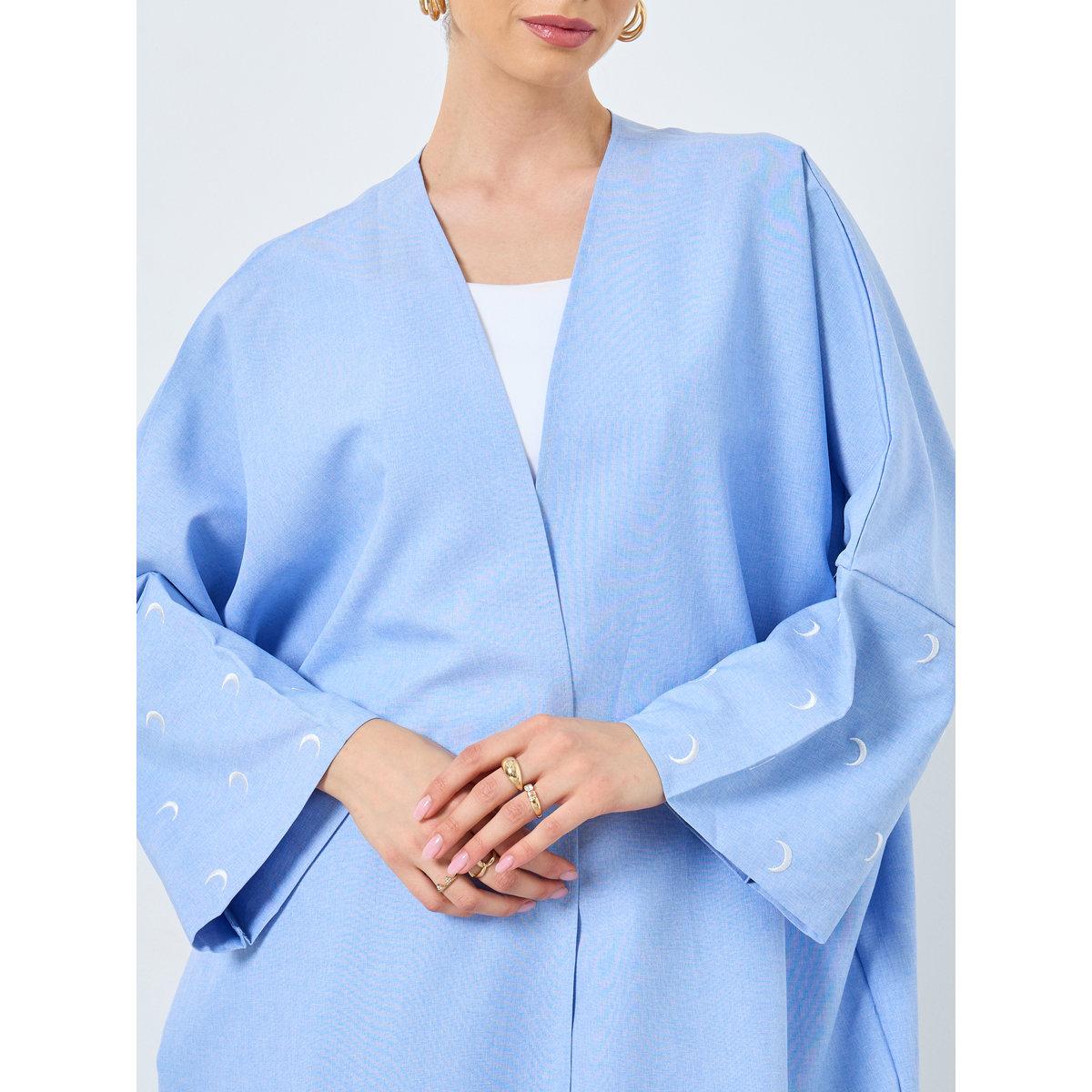 Take Two Embroidered Sleeve Open Front Abaya-women-arabicclothing-abayas-image-4