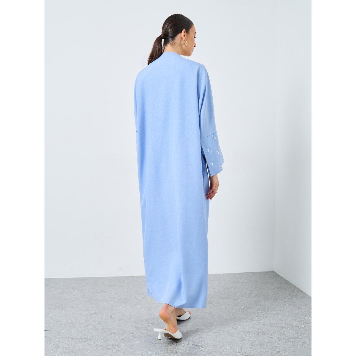 Take Two Embroidered Sleeve Open Front Abaya-women-arabicclothing-abayas-image-5