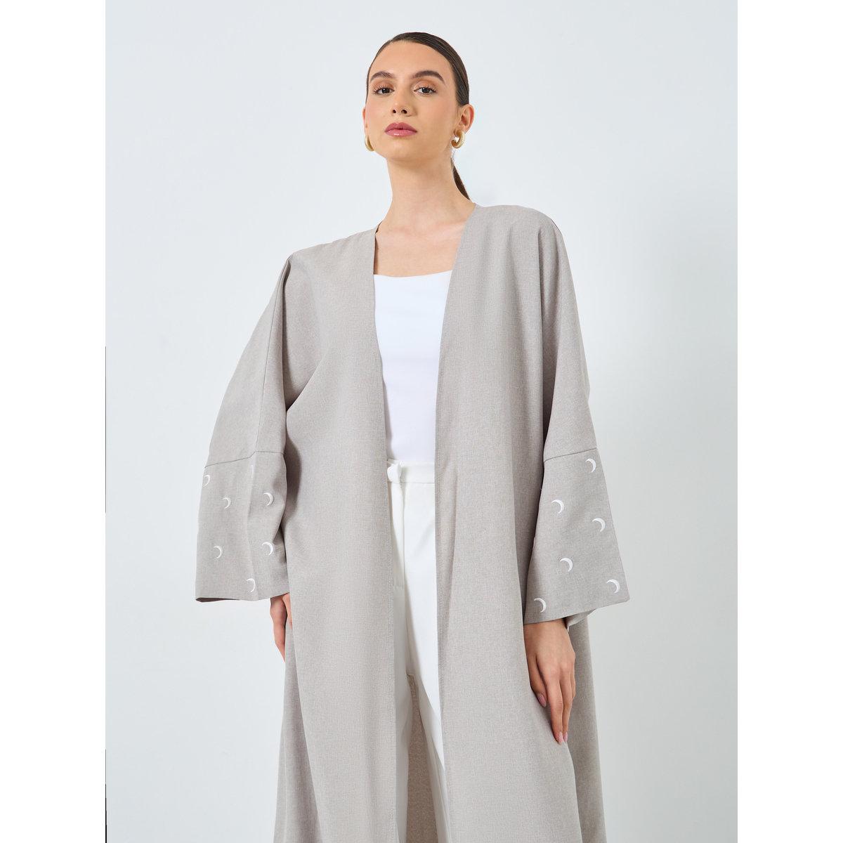 Take Two Embroidered Sleeve Open Front Abaya-women-arabicclothing-abayas-image-3