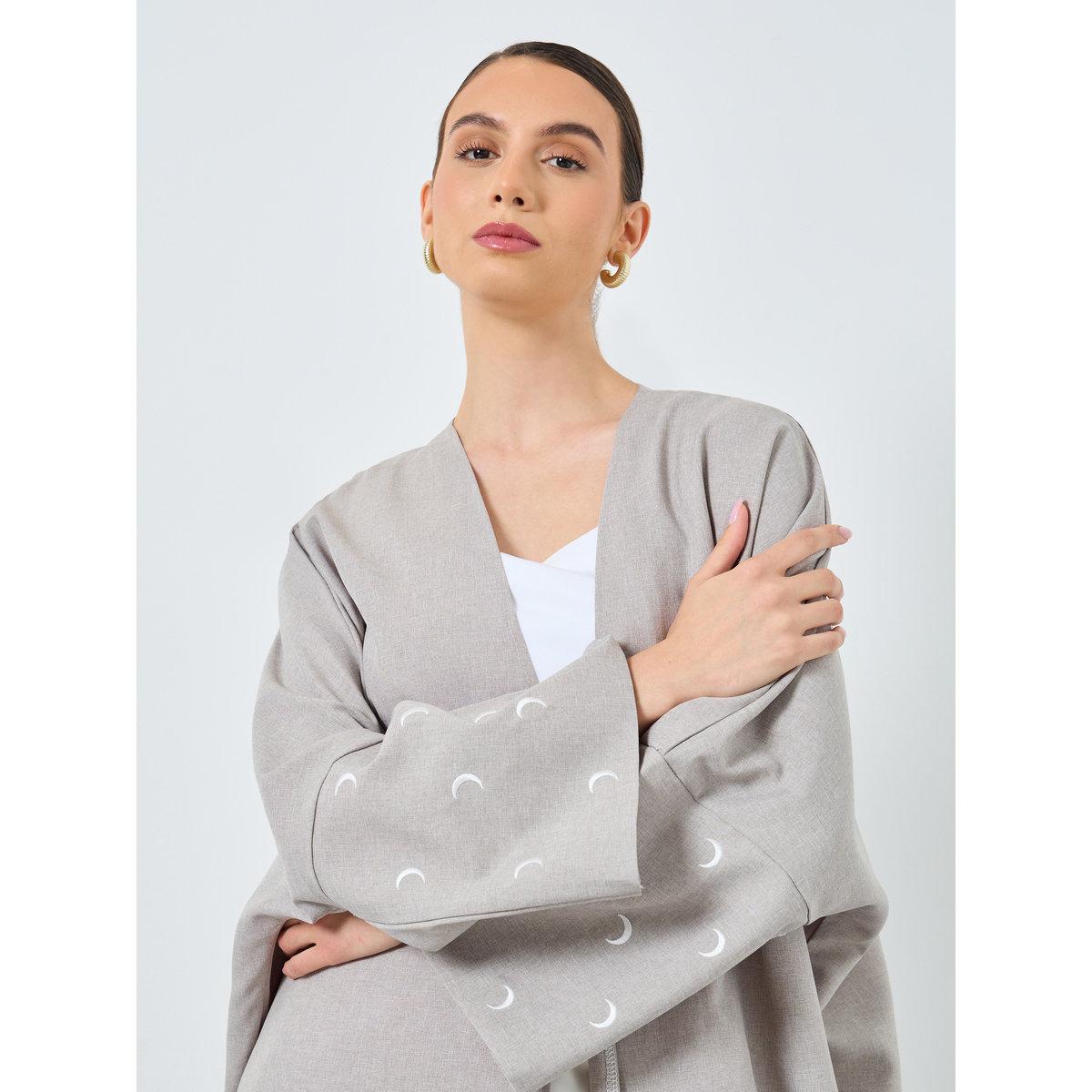 Take Two Embroidered Sleeve Open Front Abaya-women-arabicclothing-abayas-image-4