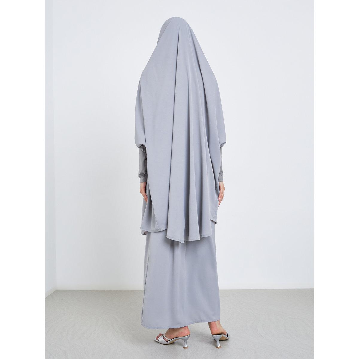 طقم تنورة وعباية بأكمام وطواطية وغطاء رأس-women-arabicclothing-sets-image-4