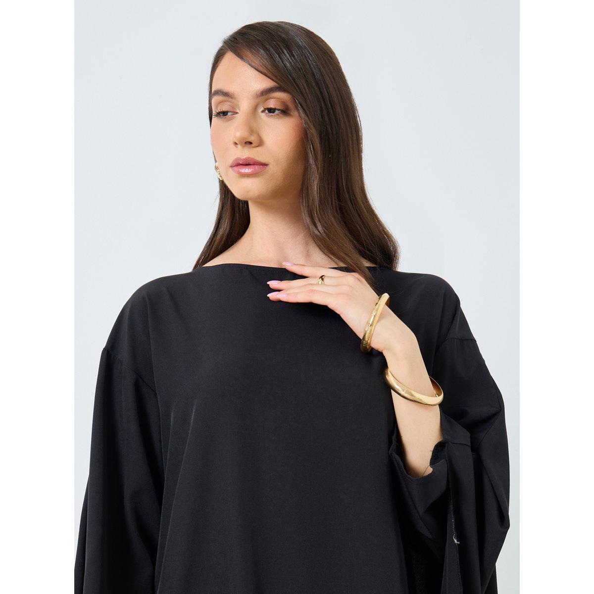 Take Two Solid Batwing Sleeve Maxi Kaftan-women-arabicclothing-kaftan-image-5