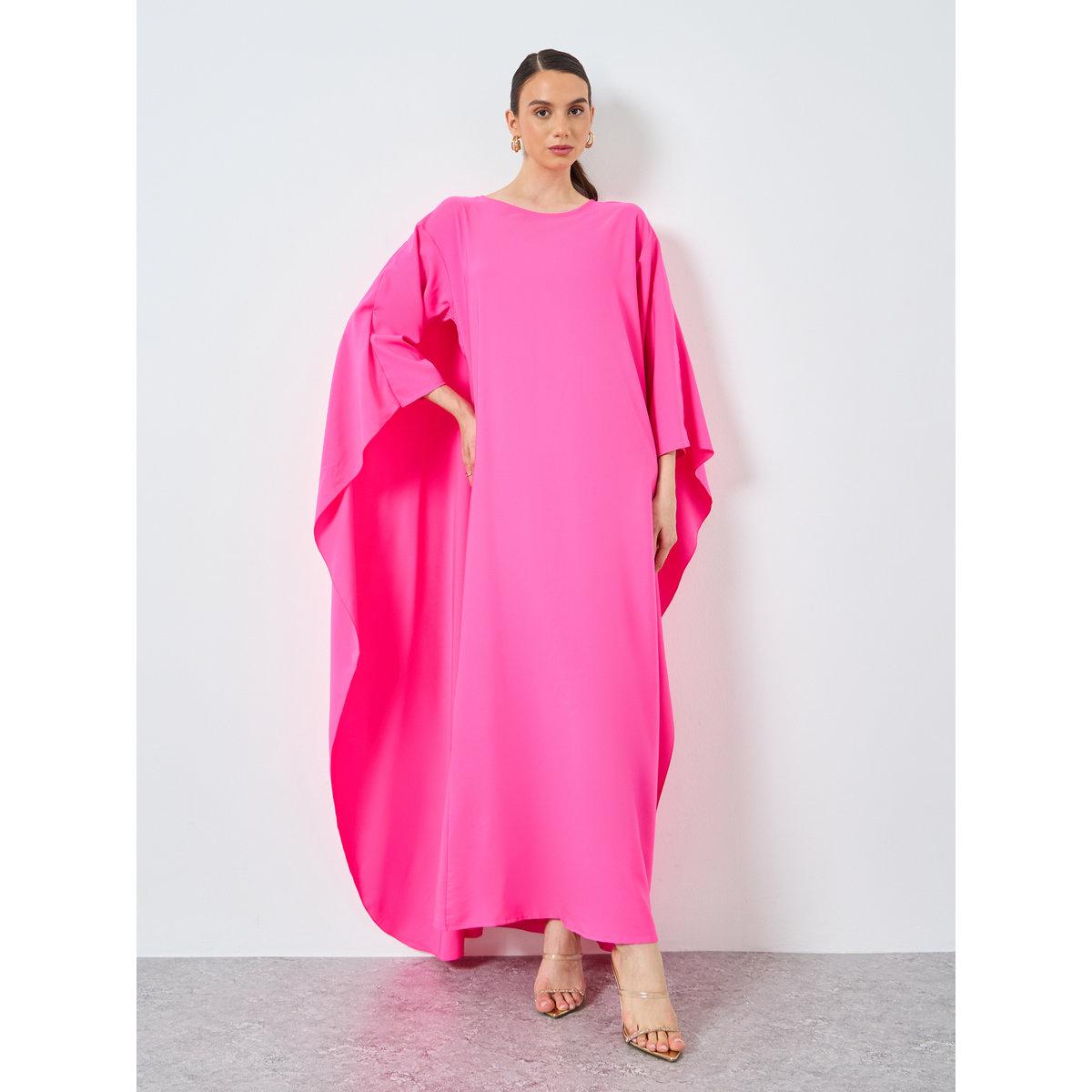 Take Two Solid Batwing Sleeve Maxi Kaftan-women-arabicclothing-kaftan-image-2