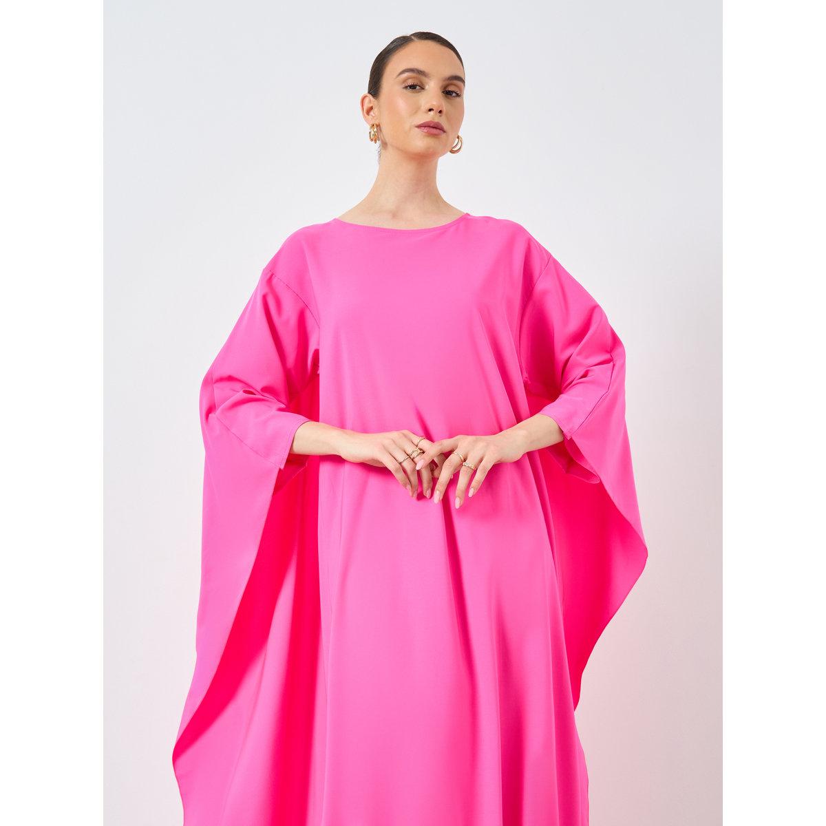 Take Two Solid Batwing Sleeve Maxi Kaftan-women-arabicclothing-kaftan-image-3