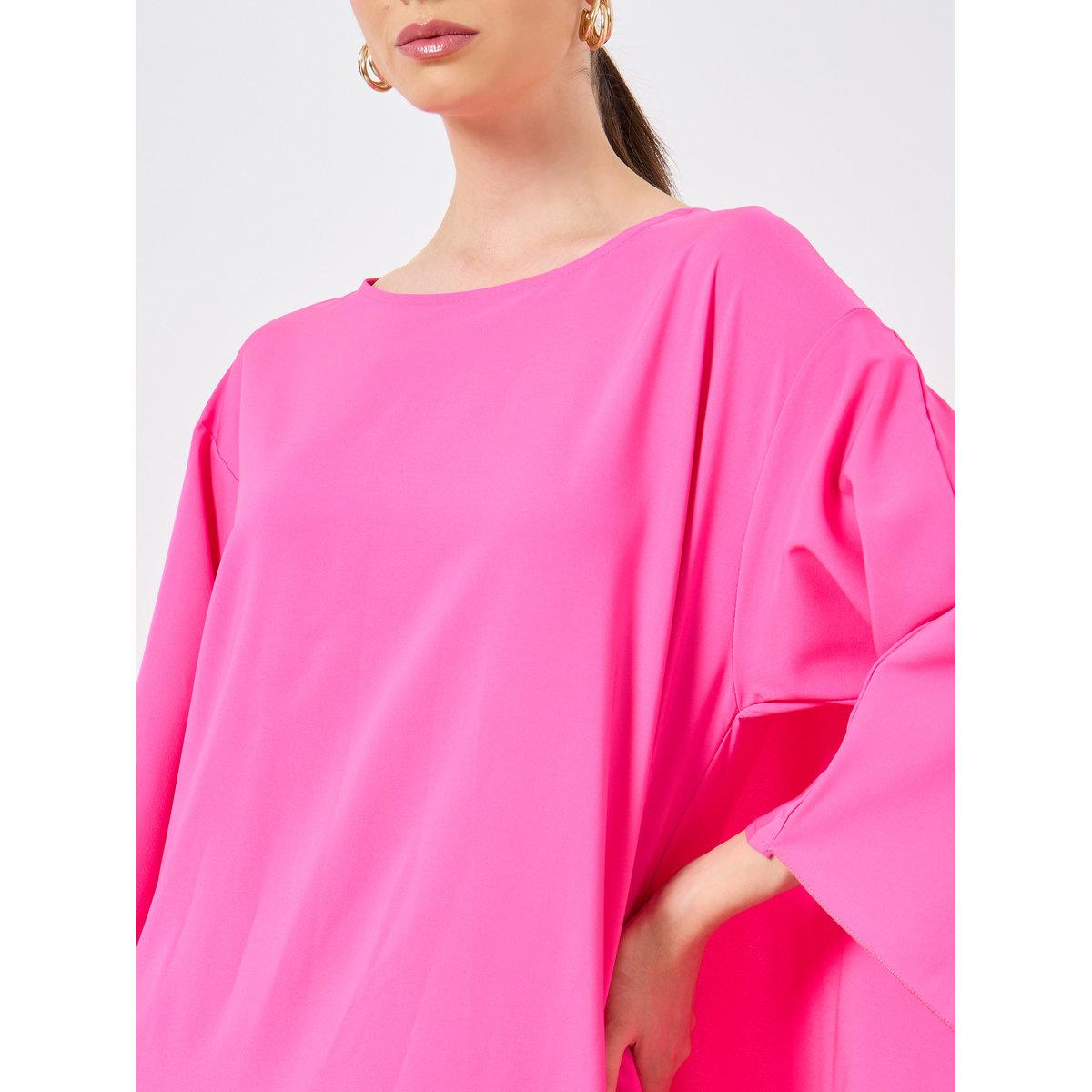 Take Two Solid Batwing Sleeve Maxi Kaftan-women-arabicclothing-kaftan-image-4