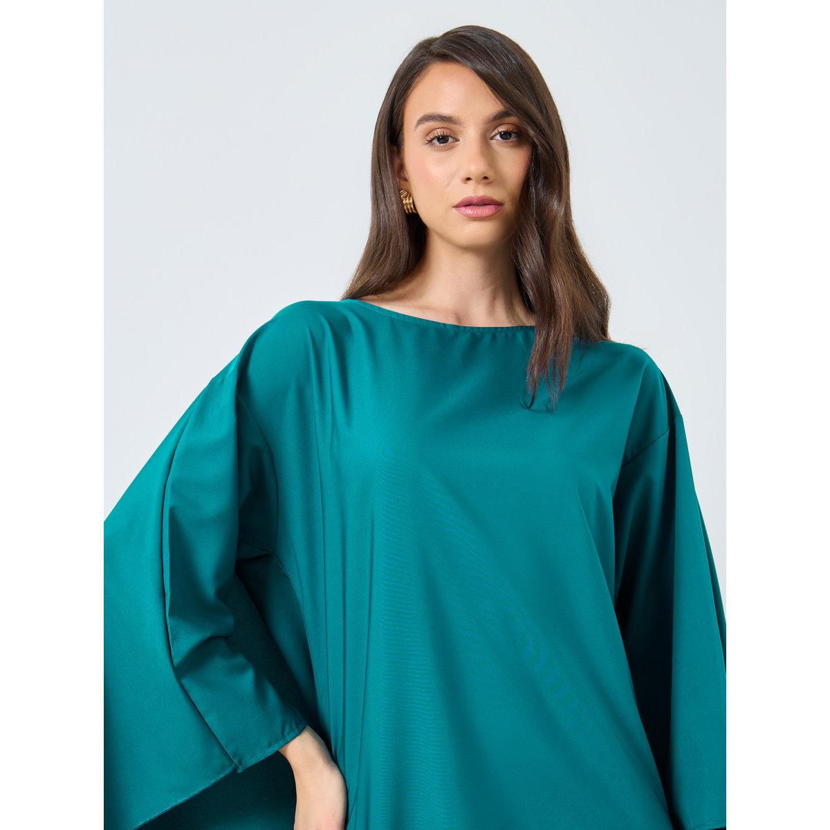 Take Two Solid Batwing Sleeve Maxi Kaftan-women-arabicclothing-kaftan-image-4