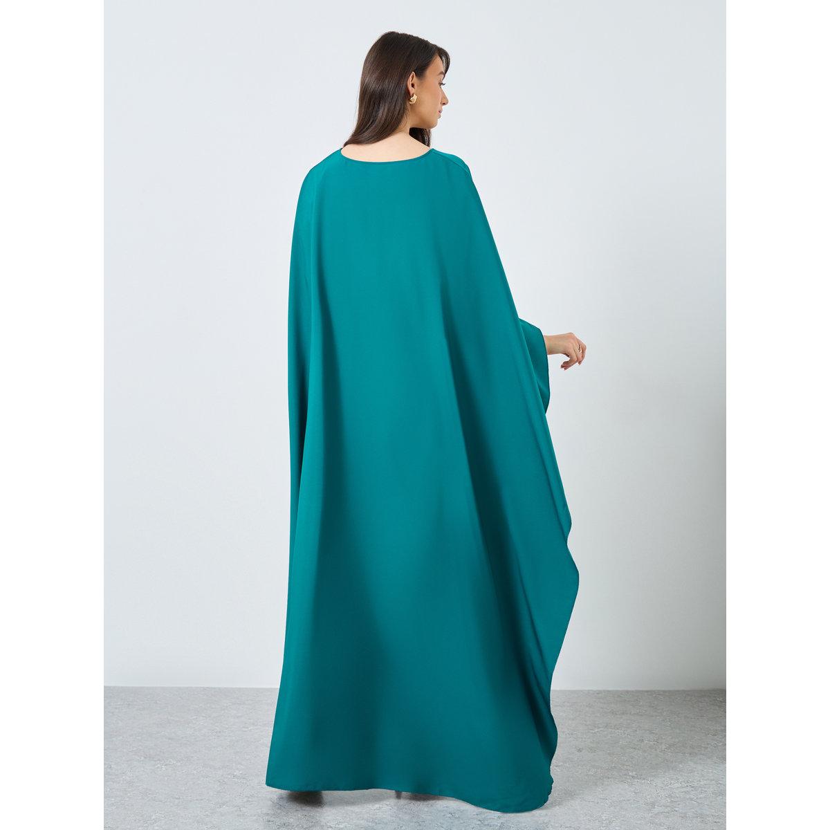 Take Two Solid Batwing Sleeve Maxi Kaftan-women-arabicclothing-kaftan-image-5