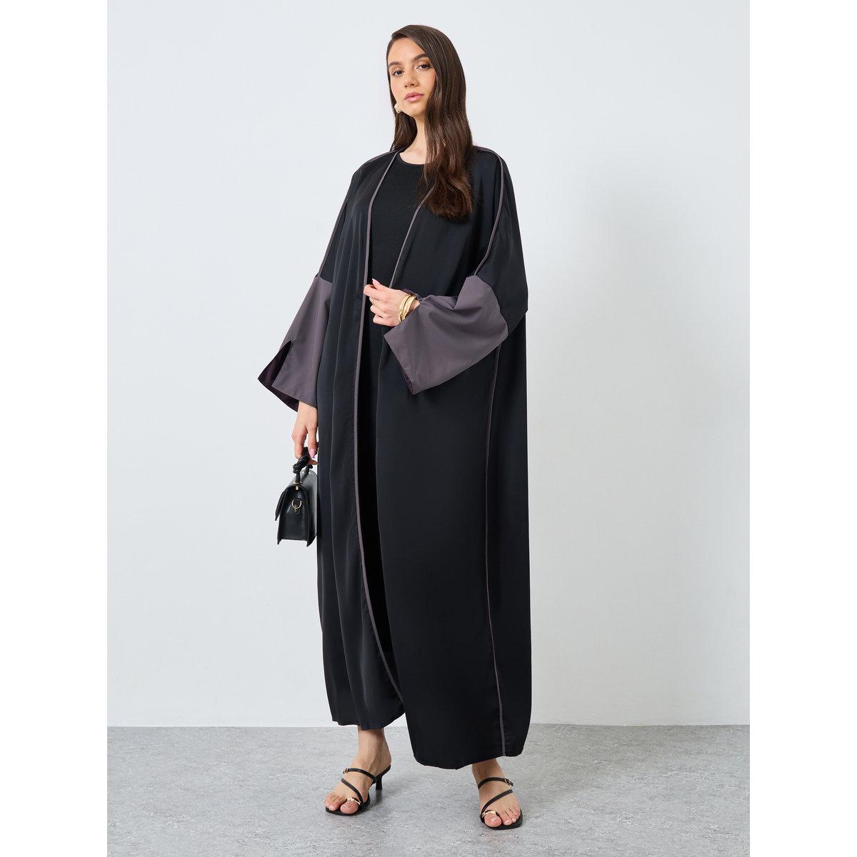 Take Two Slit Sleeve Open Front Abaya-women-arabicclothing-abayas-image-1