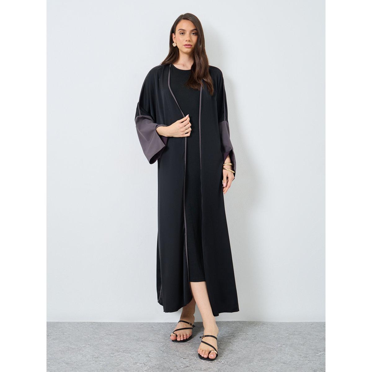 Take Two Slit Sleeve Open Front Abaya-women-arabicclothing-abayas-image-2