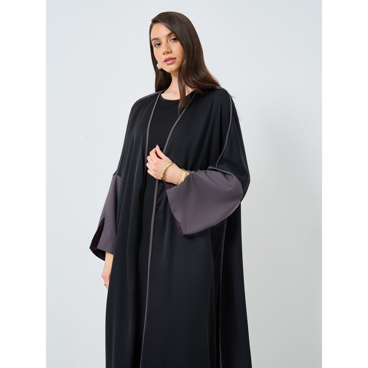 Take Two Slit Sleeve Open Front Abaya-women-arabicclothing-abayas-image-3