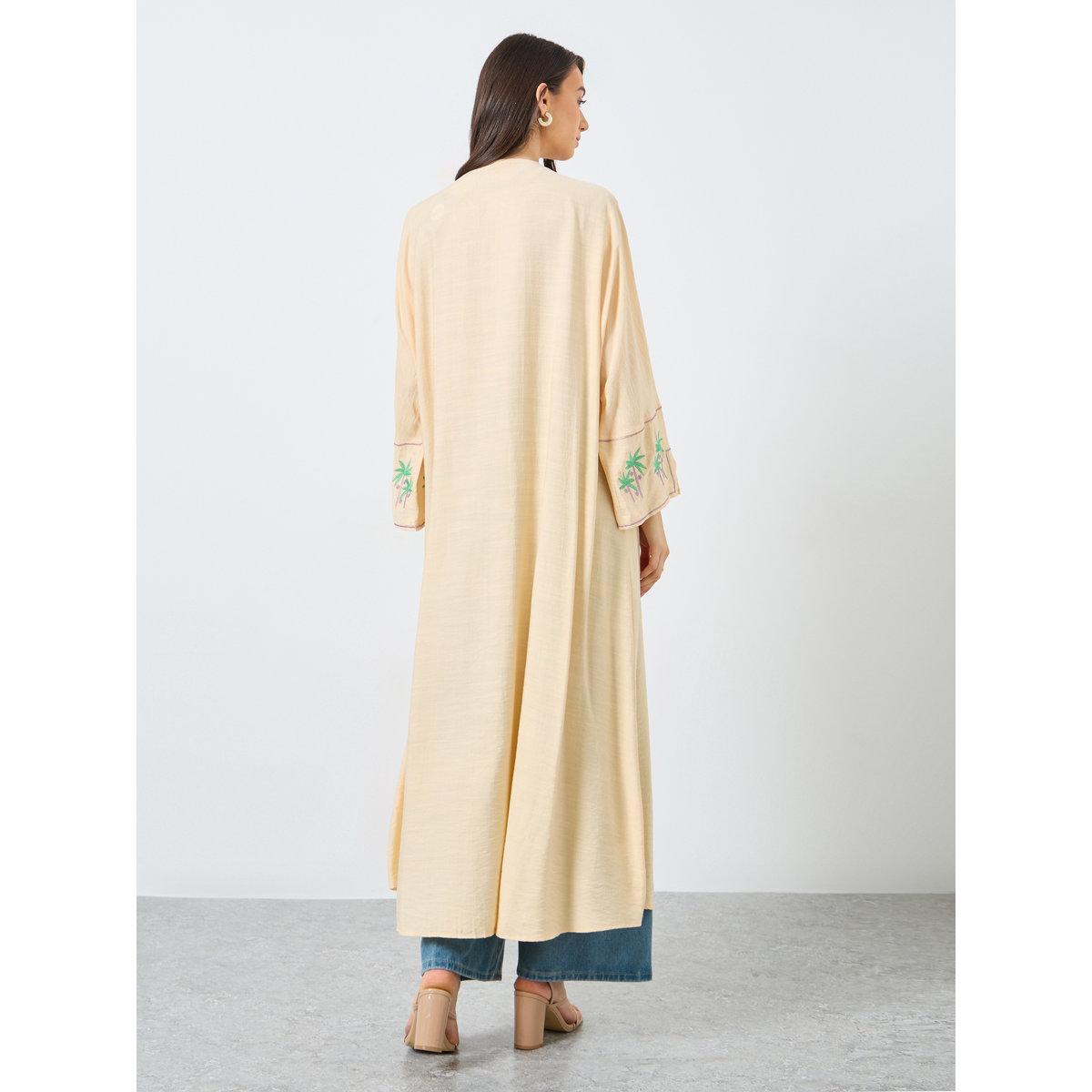 Take Two Embroidery Sleeve Open Front Abaya-women-arabicclothing-abayas-image-5