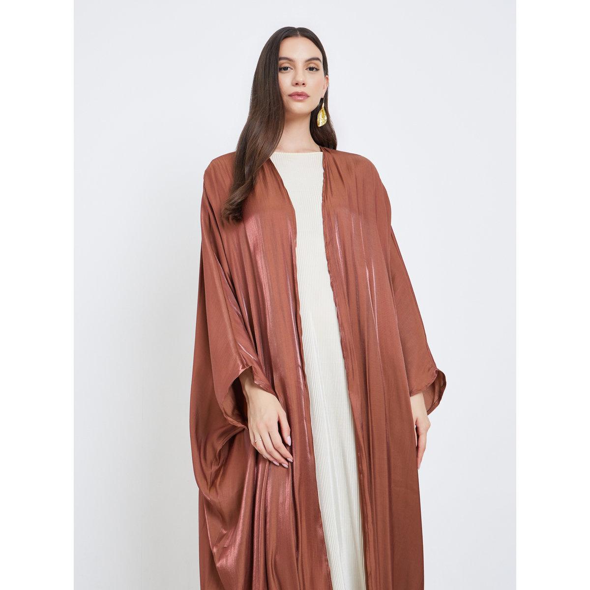 Take Two Coffee Brown Batwing Sleeve Abaya-women-arabicclothing-abayas-image-3