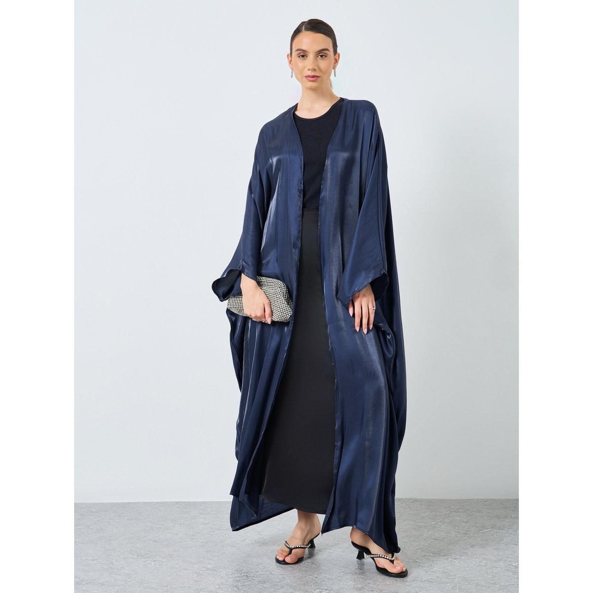 عباية ميتاليك بأكمام وطواطية-women-arabicclothing-abayas-image-1