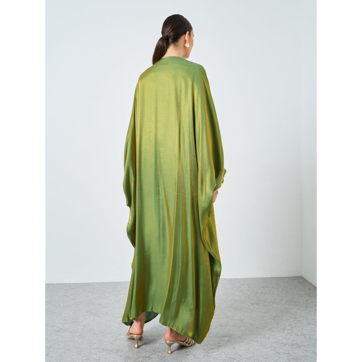 Take Two Metallic Batwing Sleeve Open Front Abaya-women-arabicclothing-abayas-image-5