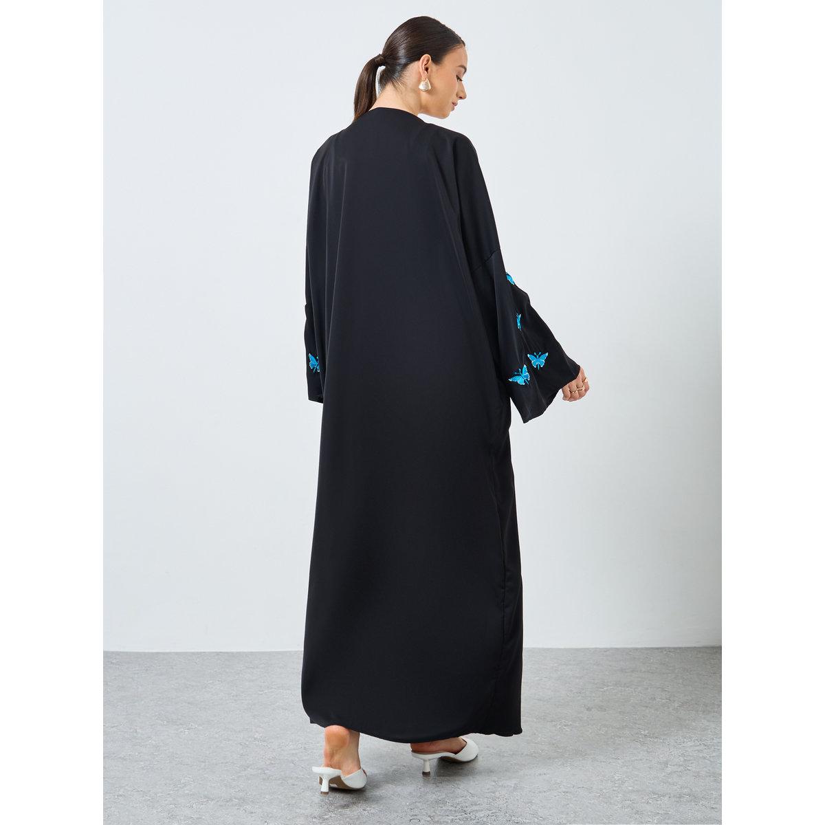 Take Two Embroidered Butterfly Open Front Abaya-women-arabicclothing-abayas-image-5