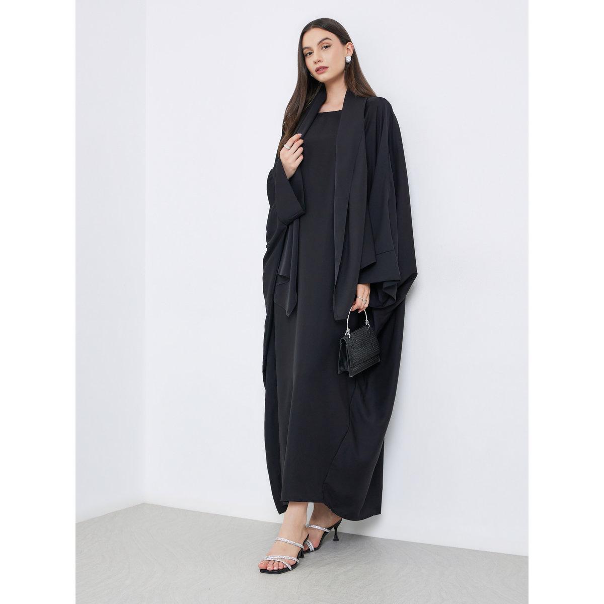 Take Two Solid Batwing Sleeve Abaya with Hijab Set-women-clothingaccessories-scarves-image-1