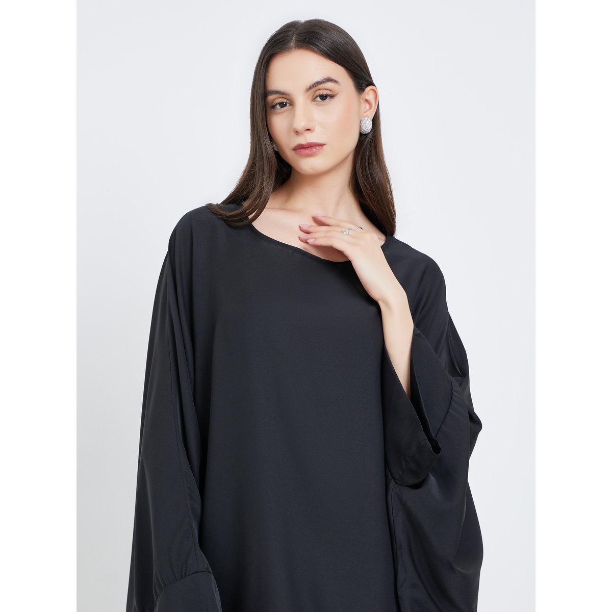 Take Two Solid Batwing Sleeve Abaya with Hijab Set-women-clothingaccessories-scarves-image-4