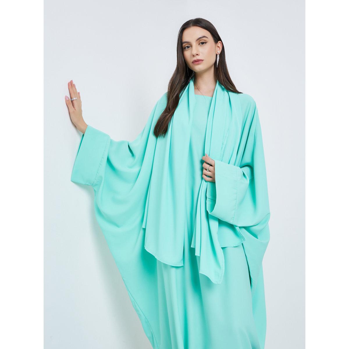 Take Two Solid Batwing Sleeve Abaya with Hijab Set-women-clothingaccessories-scarves-image-3