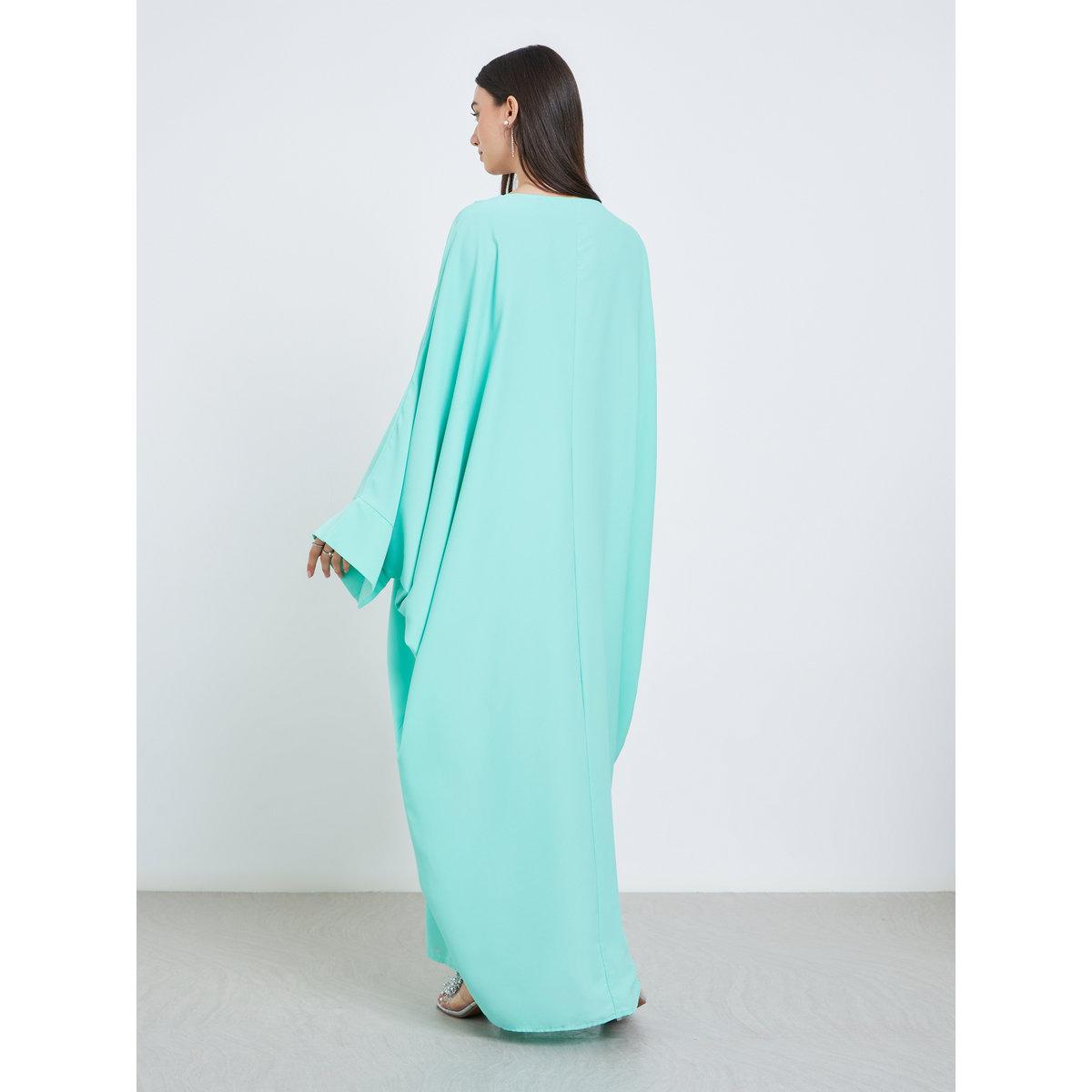Take Two Solid Batwing Sleeve Abaya with Hijab Set-women-clothingaccessories-scarves-image-5