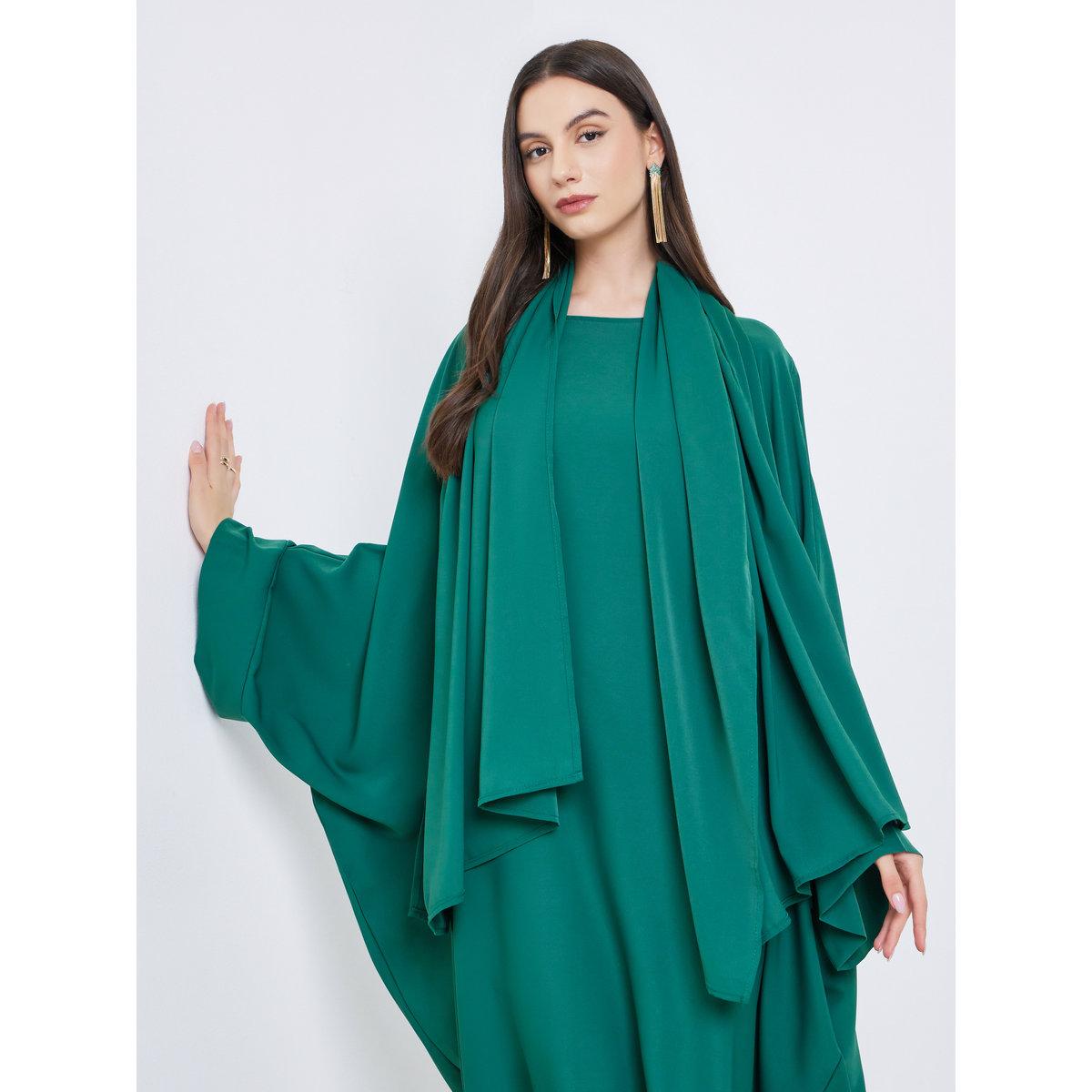 طقم من عباية سادة بأكمام وطواطية مع حجاب-women-clothingaccessories-scarves-image-5