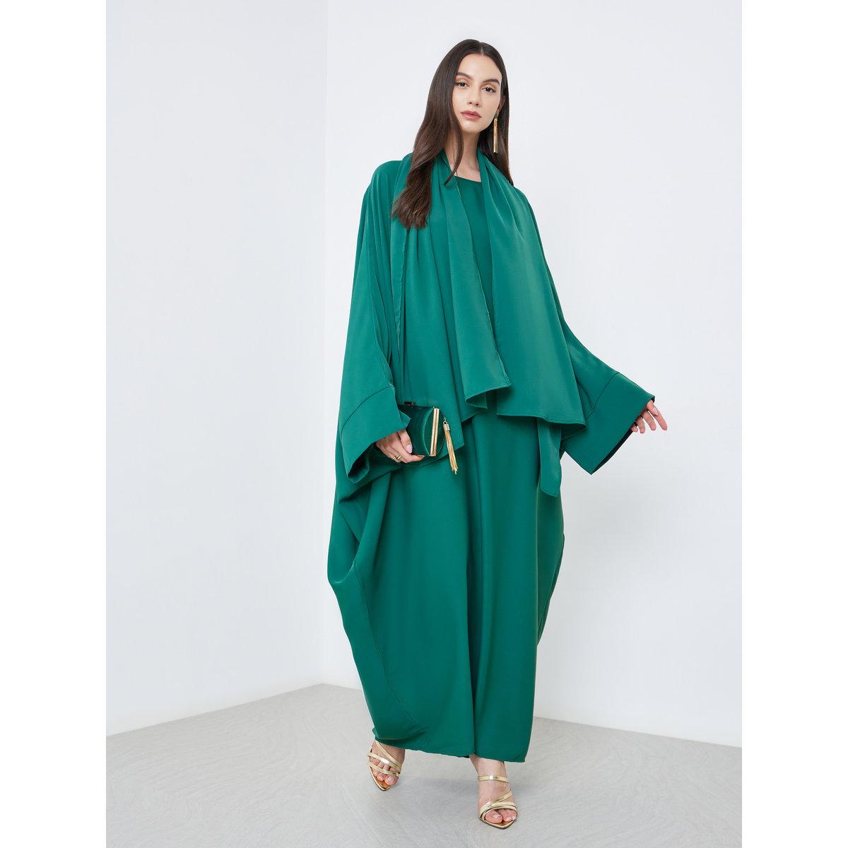 Take Two Solid Batwing Sleeve Abaya with Hijab Set-women-clothingaccessories-scarves-image-2