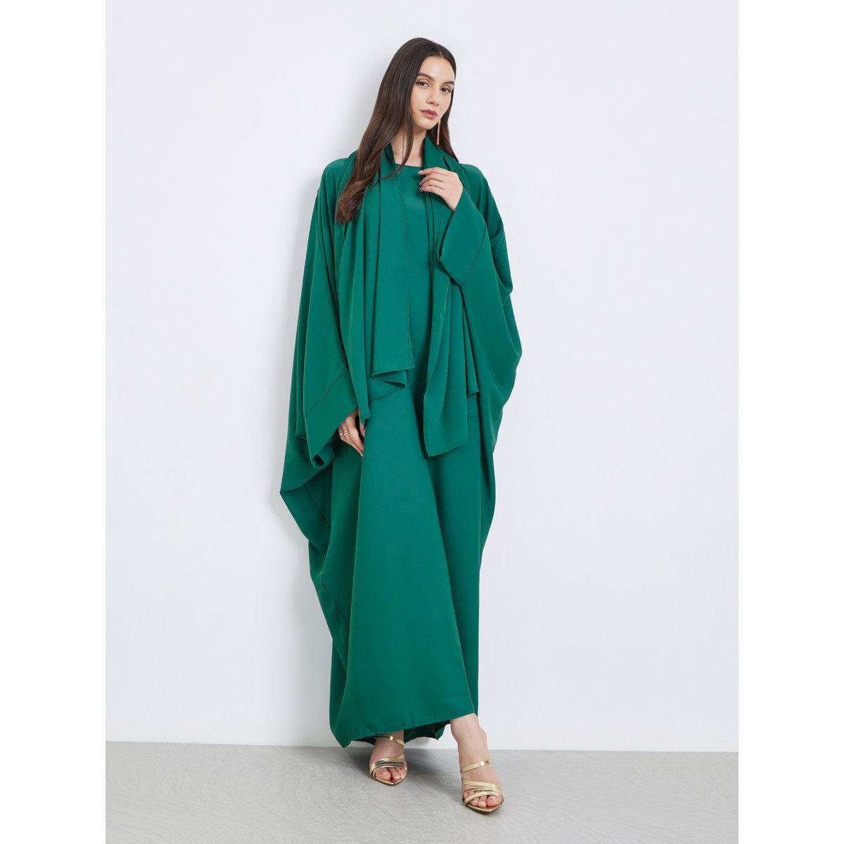 طقم من عباية سادة بأكمام وطواطية مع حجاب-women-clothingaccessories-scarves-image-3