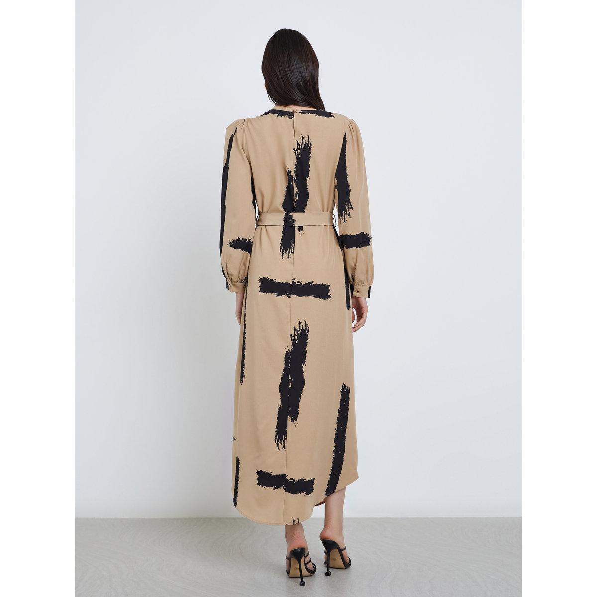 Take Two Printed Long Sleeve Belted Maxi Dress-women-clothing-dresses-image-5