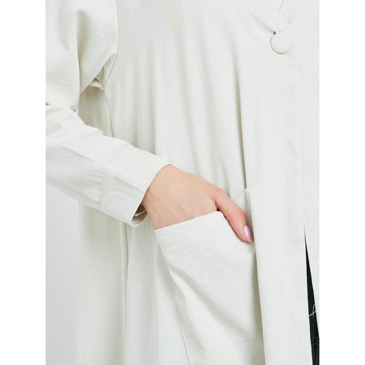 Take Two Off-White Solid Button Detail Abaya-women-arabicclothing-abayas-image-4