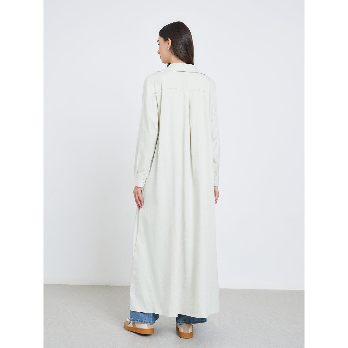 Take Two Off-White Solid Button Detail Abaya-women-arabicclothing-abayas-image-5