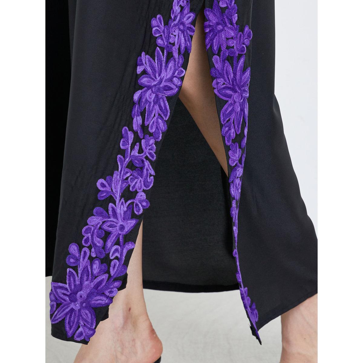 Take Two Black Lace Insert A-Line Abaya-women-arabicclothing-abayas-image-5